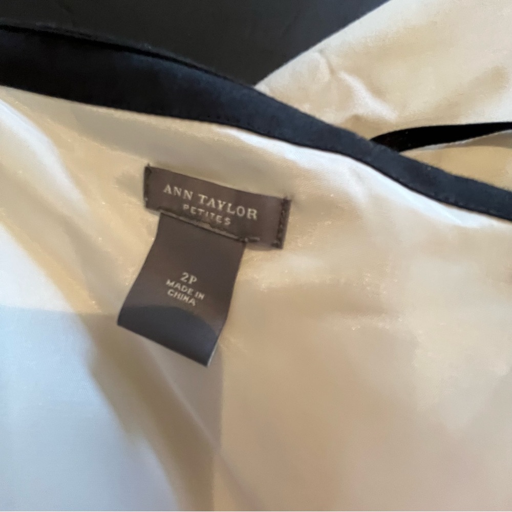 New Ann Taylor Strapless Striped Fit Flare Midi Dress Black White Piping 2P NWT - Picture 14 of 15